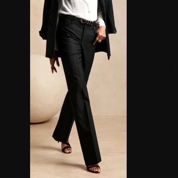 NWT Banana Republic Black Lido Straight Leg Italian Wool Trouser Pants MSRP$200 - Picture 6 of 7